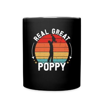 Pêche coquelicot Pêcheur pavillon américain Poppi - Mug uni - noir - Devant
