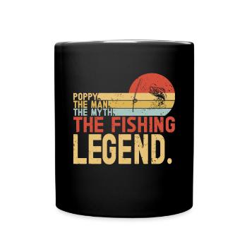Pêche coquelicot Pêcheur pavillon américain Poppi - Mug uni - noir - Devant