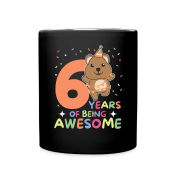 Quokka pour les enfants de 6 ans - Mug uni - noir - Devant