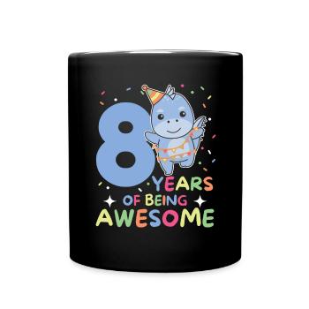 Dino pour les enfants de 8 ans de huit ans - Mug uni - noir - Devant
