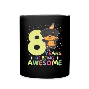 Rottweiler pour les enfants de 8 ans de huit ans - Mug uni - noir - Devant