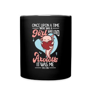 Girl Who Loved Axolotl - Full Colour Mug - black - Front