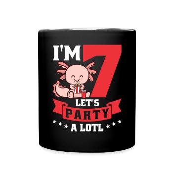 J’ai 7 ans, célébrons beaucoup - Mug uni - noir - Devant