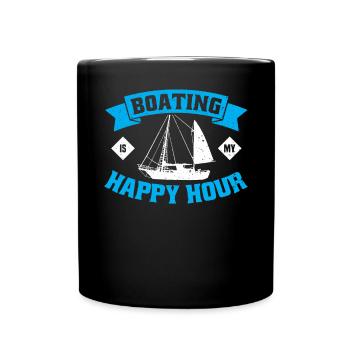 Bootfahren Ist Meine Happy Hour - Tasse einfarbig - Schwarz - Vorne