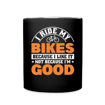 Je fais du vélo parce que ça me donne - Mug uni - noir - Devant