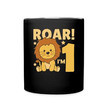 Kinder 1. Geburtstag Löwe 1 Jahre Alt - Tasse einfarbig - Schwarz - Vorne