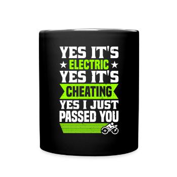 Oui, c’est un vélo électrique - Mug uni - noir - Devant