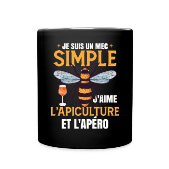 L'Apiculture Et L'Apéro - Mug uni - noir - Devant