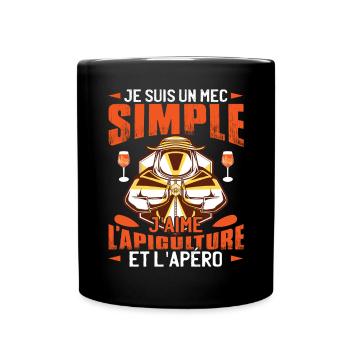 J'Aime Apiculture Et L'Apéro - Mug uni - noir - Devant