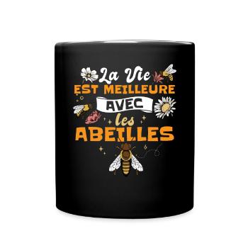 La Vie Est Meilleure Avec Les Abeilles - Mug uni - noir - Devant