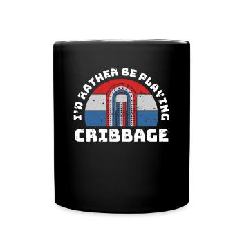 Je préfère jouer au cadeau de chemise de cribbage - Mug uni - noir - Devant
