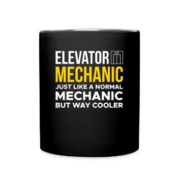 Elevator Mechanic Just Like A Normal - Full Colour Mug - black - Front