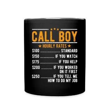 Call Boy hourly wage - Full Colour Mug - black - Front