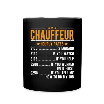 Chauffeur hourly wage - Full Colour Mug - black - Front