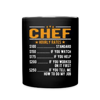 Cook hourly wage - Full Colour Mug - black - Front