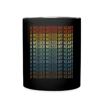 Ein Schweißer brachte mein Herz zum Schmelzen Schw - Tasse einfarbig - Schwarz - Vorne