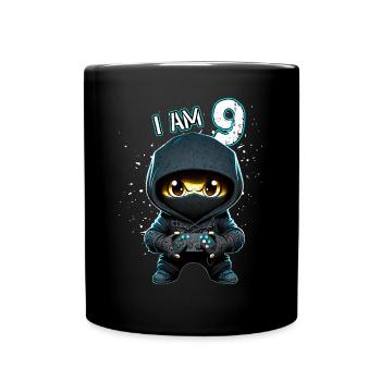 Children birthday 9 years - video games and gamers - Tasse einfarbig - Schwarz - Vorne