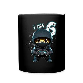 Anniversaire des enfants 6 ans - jeux vidéo et joueurs - Mug uni - noir - Devant