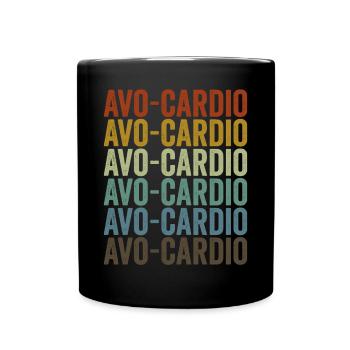 Avo-cardio Vegan Vegetable Lovers Plant Basier - Full Colour Mug - black - Front