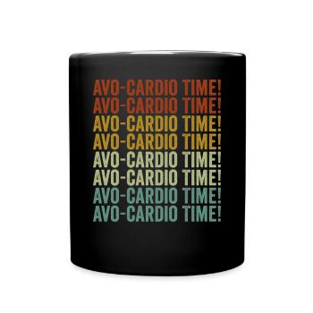 Avo-cardio time! Avocado Fitness Exercise Running - Full Colour Mug - black - Front