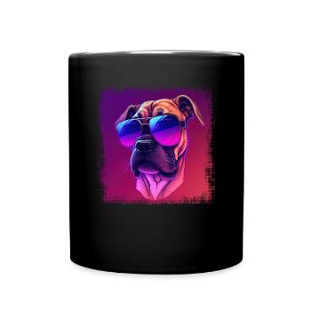 Dog Cartoon Boxer Design for Dog Lovers - Full Colour Mug - black - Front