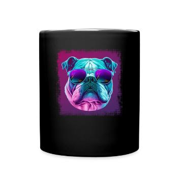 Bulldog dog saying Bulldog owner - Full Colour Mug - black - Front