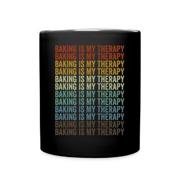 Baking is my therapy Baking Chef Baker - Full Colour Mug - black - Front