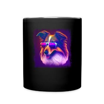 Collie Dogs Cartoon Collie Design - Mug uni - noir - Devant