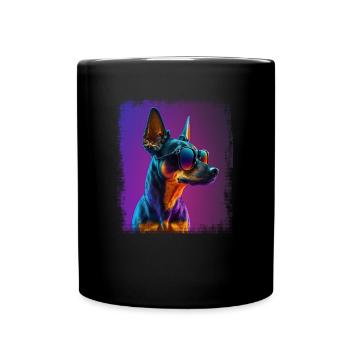 Chiens Cartoon Miniature Pinscher Design Dog Lovers - Mug uni - noir - Devant