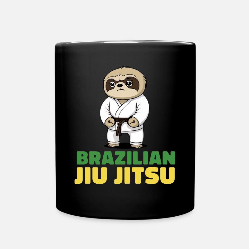 Brazilian Jiu Jitsu und Grappling Faultier - Tasse einfarbig - Schwarz