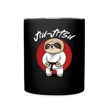 Lustiges Faultier Brasilianisches Jiu Jitsu und - Tasse einfarbig - Schwarz - Vorne