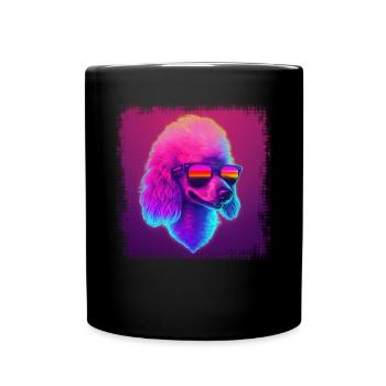 Dog Cartoon Poodle Design pour les amoureux des chiens - Mug uni - noir - Devant