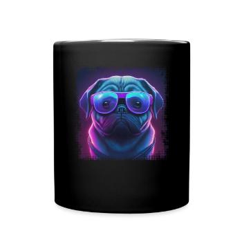 Hunde Spruch Mops Design für Hundeliebhaber - Tasse einfarbig - Schwarz - Vorne
