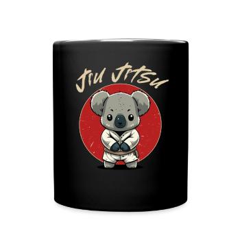 BJJ MMA Koala - Lustiges brasilianisches Jiu Jitsu - Tasse einfarbig - Schwarz - Vorne