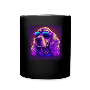 Dog Cartoon Cocker Spaniel pour les amoureux des chiens - Mug uni - noir - Devant