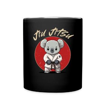BJJ MMA Koala - Lustiges Jiu Jitsu Grappling - Tasse einfarbig - Schwarz - Vorne