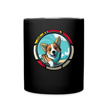 Chiens CartoonWelsh Corgi Design pour les amoureux des chiens - Mug uni - noir - Devant