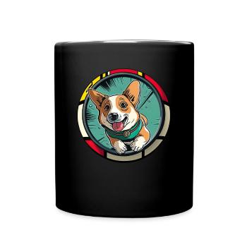 Chiens CartoonWelsh Corgi Design pour les amoureux des chiens - Mug uni - noir - Devant