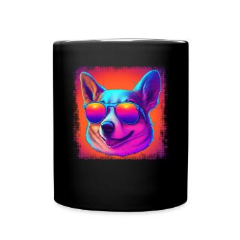 Chiens CartoonWelsh Corgi Design pour les amoureux des chiens - Mug uni - noir - Devant