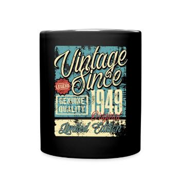 1949 Birthday vintage retro legend - Full Colour Mug - black - Front