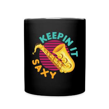 Keepin' It Saxy Funny For Saxophone Player - Full Colour Mug - black - Front