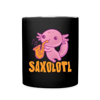 Saxolotl Funny Saxophone Player For Jazz Musician - Full Colour Mug - black - Front