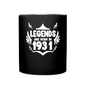 1931 - Jahrgang 1931 - Baujahr 1931 Spruch - Tasse einfarbig - Schwarz - Vorne