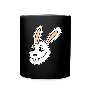 Rabbit Head Animal Head - Full Colour Mug - black - Front
