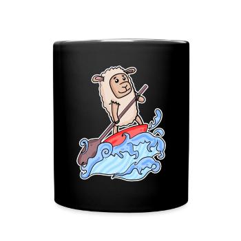 Stand Up Paddling Schaf - Tasse einfarbig - Schwarz - Vorne