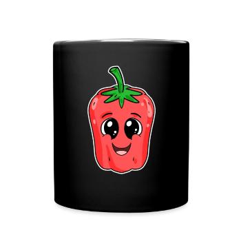 Pepper Face Motif Cute - Full Colour Mug - black - Front