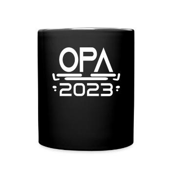 Opa 2023 - Opa werden - Opa Geschenk - Tasse einfarbig - Schwarz - Vorne