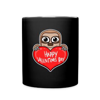 Paresseux de cœur de la Saint-Valentin - Mug uni - noir - Devant