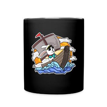 Bateau Capitaine Lapin - Mug uni - noir - Devant