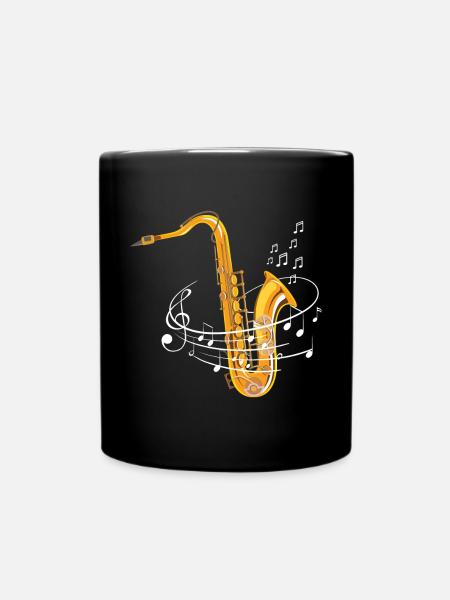 Saxophonist Colorful Music Notes For Saxophone Pla - Tasse einfarbig - Schwarz